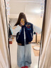 韓惠芷美式復(fù)古字母刺繡拼接棒球服外套女2025秋冬季新款百搭學(xué)生夾克女 A82杏色春秋 【雙層有內(nèi)里】 L 【建議100-125斤】 曬單實拍圖