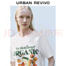 UR2025夏季新款女裝時尚休閑撞色印花棉質(zhì)短袖T恤UYL450074 本白 M 曬單實拍圖