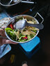不銹鋼小吃碗兒輔食碗泡面碗防摔大號創(chuàng  )意個(gè)性碗泡面碗水果碗勺子 13cm雙耳碗+卡皮巴拉勺 曬單實(shí)拍圖
