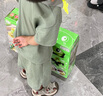 巴厘小豬兒童夏季套裝女童短袖薄款polo領(lǐng)兩件套夏款寶寶分體衣服男童夏裝 豆蔻綠 110 曬單實(shí)拍圖