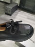 蜘蛛王厚底小皮鞋女2025新款英倫風(fēng)系帶單鞋真皮女士增高樂(lè )福鞋媽媽鞋 黑色 37 曬單實(shí)拍圖