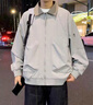 MONPOC飛行員夾克男春秋季款復(fù)古美式高街機(jī)車風(fēng)休閑外套男裝衣服 MOJ01銀灰綠 XL 曬單實(shí)拍圖