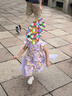 笛莎（DEESHA）女童2025夏印花網(wǎng)紗漢服旗袍 紫印花 110 曬單實(shí)拍圖