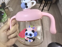 貝親兒童牛奶杯1-3歲寶寶喝水喝奶PPSU直飲奶瓶雙吸管水杯 粉色330mL 曬單實(shí)拍圖