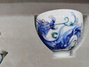近景景德鎮茶具套裝手繪中式青花瓷斗彩魚(yú)化龍蓋碗茶杯高檔陶瓷茶器 8件套【馬蹄蓋碗+6個(gè)雞心杯+蓋置】 曬單實(shí)拍圖