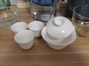 點匠羊脂玉白瓷蓋碗單個茶杯德化陶瓷功夫茶具家用大號帶蓋泡茶杯三才 羊脂玉瓷喜蘭蓋碗120ml 曬單實拍圖