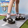 FILA FUSION硬糖鞋丨斐樂(lè )女鞋趙露思同款2025新款厚底休閑鞋貓爪掛件運動(dòng)鞋女 黑/奶白-BG 37.5 曬單實(shí)拍圖