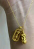 中國黃金（CHINA GOLD）黃金吊墜貔貅金剛杵吊墜招財貔貅掛墜韋雪同項鏈送女友七夕禮物 貔貅金剛杵吊墜+足金鏈【約3.1g】 曬單實(shí)拍圖