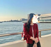 皮爾卡丹（pierre cardin）圓領(lǐng)毛衣外套女春秋新款短款長袖上衣洋氣針織羊毛開衫 紅色 S 曬單實(shí)拍圖