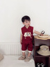 G.DUCKKIDS小黃鴨周歲禮服男寶寶抓周衣服女漢服百日宴百天滿(mǎn)月嬰兒套裝夏季 紅色+香囊 90 建議1~2歲【 80-90cm】cm 曬單實(shí)拍圖