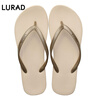 LURAD 人字拖女士平跟防滑夏季夾腳沙灘外穿EVA拖鞋 米色 37-38 曬單實拍圖