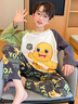 雅點諾兒童奶龍睡衣男童純棉長袖薄款套裝青少年春秋季中大童男孩家居服 G長袖套8851#奶龍 130 （12碼身高120-130cm） 曬單實拍圖