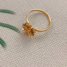 寶慶銀樓黃金戒指999足金花朵金戒指女送女友媽媽節日求婚戒指生日禮物 18號圈口-約0.9g 曬單實(shí)拍圖