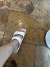 BIRKENSTOCK勃肯德國進口男女款EVA時尚外穿Arizona雙扣沙灘拖鞋 白色/蛋殼白窄版1027384 37 曬單實拍圖
