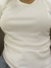 森馬（Semir）短袖t恤女短款緊身夏季圓領(lǐng)正肩上衣V領(lǐng)收腰套頭衫109324100003 曬單實拍圖