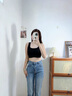 潤(rùn)微背背挺矯姿內(nèi)衣女提拉有型塑型美背文胸可調(diào)節(jié)魔術(shù)貼 子夜黑 M （75ABCDE） 曬單實(shí)拍圖