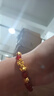 中國(guó)黃金（CHINA GOLD）黃金貔貅手鏈男士款足金招財(cái)轉(zhuǎn)運(yùn)珠皮丘手串送爸爸情人節(jié)禮物 【今/次日達(dá)】8mm黑曜石【八方來(lái)財(cái)】約2.7g 曬單實(shí)拍圖