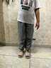 小豬托尼男童褲子秋裝運動(dòng)長(cháng)褲兒童衛褲親膚胖童中大童8-15歲休閑褲青少年 前側夾標長(cháng)褲灰色 160 合適155-165身高，110-130斤 曬單實(shí)拍圖