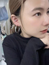 KRISTEN JUDI大耳圈銀針銀色圓臉顯瘦素圈麻花圓圈圈耳環(huán)女小眾耳釘高級感耳飾 個(gè)性夸張時(shí)尚潮酷耳環(huán)實(shí)用禮盒 白金色送女友老婆媽媽閨蜜禮物 曬單實(shí)拍圖