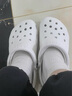 【95成新】卡駱馳（crocs）女鞋厚底云朵洞洞鞋戶(hù)外休閑時(shí)尚一腳蹬沙灘鞋 206750-100 37-38 曬單實(shí)拍圖