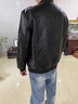 花花公子秋冬季皮衣男中青年韓版皮夾克男棒球領(lǐng)機車(chē)防風(fēng)保暖飛行員外套潮 黑色 XL 180 曬單實(shí)拍圖