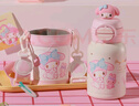 杯具熊（BEDDYBEAR）開口笑兒童雙飲保溫杯男女小學生寶寶吸管水杯送禮保溫壺女士杯子 雙飲保溫杯-可可美樂蒂600ml 曬單實拍圖