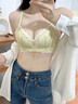 莫代爾文胸女純欲蕾絲少女內(nèi)衣內(nèi)褲套裝文胸女聚攏小胸顯大女士胸罩 粉色單件 85B 曬單實(shí)拍圖