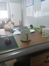 青花汝窯茶杯水杯陶瓷帶蓋茶水分離可定制送禮家用高檔辦公馬克杯 米黃汝窯素面-辦公杯 曬單實(shí)拍圖