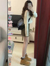 唐菓蜜早秋連衣裙女2025新款女裝韓系時(shí)尚甜美風(fēng)小個(gè)子減齡顯瘦套裝裙子 杏色上衣+綠色裙子 M 曬單實(shí)拍圖