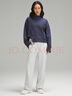 lululemon丨Loungeful 女士休閑直筒長(zhǎng)褲 透氣 LW5EWUA 雜色超淺灰 M 曬單實(shí)拍圖