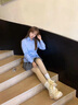 CARESS & KUDOS商場同款官方小ck小個子內(nèi)增高老爹鞋女2025新款春夏休閑運動鞋 米色內(nèi)增高 跟高9.5cm送女友禮物 37 曬單實拍圖