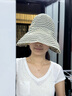 Siggi帽子女大檐防曬帽顯臉小春夏條紋時(shí)尚防紫外線(xiàn)遮陽(yáng)帽漁夫帽可折疊 曬單實(shí)拍圖
