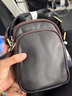 ANDSEEYOU品牌 日系斜挎包男 vintage單肩包 潮流牛皮小包 戶(hù)外隨身小挎包 真皮手機包 黑色 曬單實(shí)拍圖