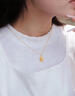 中國黃金（CHINA GOLD）足金玫瑰花黃金吊墜項鏈送女友老婆生日禮物 金重約0.6g【送玫瑰禮盒+銀鏈】【今/次日達】 曬單實(shí)拍圖