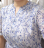 JESSIE法式度假風(fēng)連衣裙夏季新款女短袖收腰裙子 藍色 L 曬單實(shí)拍圖