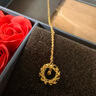中國黃金（CHINA GOLD）黃金項(xiàng)鏈女款足金莫比烏斯黃金吊墜套鏈送女友媽媽七夕情人節(jié)禮物 吊墜約1.35g+S925鏈+玫瑰禮盒 曬單實(shí)拍圖