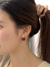 KASIYU新款日韓精致時(shí)尚紅色仿珍珠兩戴款耳釘女氣質(zhì)耳環(huán)圣誕節新年耳飾 兩戴款 曬單實(shí)拍圖