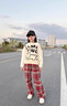 moonkids女童冬季加絨褲子2025新款兒童新年紅色加厚闊腿褲女大童過(guò)年長(zhǎng)褲 15190紅色格子【加絨褲】 140 cm 曬單實(shí)拍圖