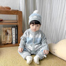 G.DUCKKIDS嬰兒衣服連體衣毛衣秋冬男女寶寶純棉線(xiàn)針織爬服滿(mǎn)月可愛(ài)帶帽套裝 天藍 73cm 曬單實(shí)拍圖