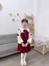 WVD美國(guó)品牌童秋冬款2025新款紅色時(shí)髦洋氣小女孩裙子冬季兒童公主裙9831紅色 9831紅色110 CM 曬單實(shí)拍圖