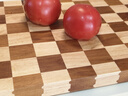 棋盤格實木菜板家用橡膠木烏檀木粘板案板面板抗菌防霉 42.5*31*2.5cm(9102)長方形 曬單實拍圖