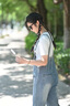 佐敘減齡牛仔背帶褲森女系2025春秋網(wǎng)紅韓版寬松顯瘦小個子九分連體褲 水洗藍(lán) S （90-105斤） 曬單實拍圖