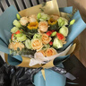 艾斯維娜鮮花速遞向日葵混搭花束生日禮物全國同城配送 向日葵香檳韓式花束 曬單實拍圖