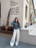 森馬（Semir）寬松打褶仿呢闊腿褲垂感2025慵懶糯米褲休閑褲女冬季109725127010 曬單實(shí)拍圖