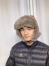 蒙口比鄰雷鋒帽男女復古皮革飛行員帽子2026秋冬款保暖加絨護耳騎行機車(chē)帽 帽子 棕灰 均碼 （56-60cm） 曬單實(shí)拍圖