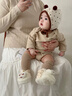 G.DUCKKIDS嬰幼兒秋冬季加厚毛絨毛毛鞋0-12個(gè)月夾棉保暖腳套軟底步前鞋1歲 淺棕醒獅 建議6-12個(gè)月，內長(cháng)12厘米 曬單實(shí)拍圖