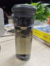 樂扣樂扣（LOCK&LOCK）簡約大容量塑料水杯tritan帶茶漏提手戶外水壺男女杯子610ML灰色 曬單實拍圖