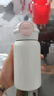 愛舒貝（AISHUBEI）簡約保溫杯女生高顏值雙飲水杯大容量316不銹鋼孕婦產(chǎn)婦吸管杯子 白色500ml+小貓金屬貼+立體貼+杯刷 曬單實拍圖