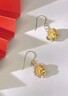 中國黃金（CHINA GOLD）浪漫玫瑰花黃金耳墜女足金花朵耳鉤耳環(huán)教師節生日禮物送女友媽媽 玫瑰耳墜+S925銀圓珠耳鉤 約0.6g+玫瑰禮盒 曬單實(shí)拍圖