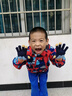 BIBK德國兒童五指手套冬季5-12歲小孩男童女孩全指保暖針織毛線手襪1#藍(lán)色撞色【5-12歲】 曬單實(shí)拍圖